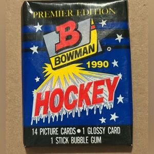 ❤️6/$6❤️ Bowman 1990/91 Premier Edition Gum Wax Sealed Hockey Card Pack